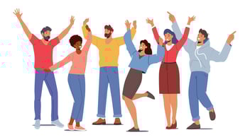 a group of people dancing 