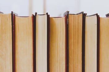 Books stacked in a row.