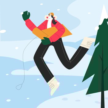 a woman dancing in the snow